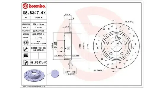 Bremsscheibe Hinterachse MAGNETI MARELLI 360406175102 Bild Bremsscheibe Hinterachse MAGNETI MARELLI 360406175102