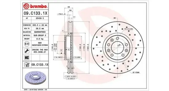 Bremsscheibe Vorderachse MAGNETI MARELLI 360406176802 Bild Bremsscheibe Vorderachse MAGNETI MARELLI 360406176802