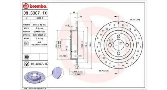 Bremsscheibe Hinterachse MAGNETI MARELLI 360406177902 Bild Bremsscheibe Hinterachse MAGNETI MARELLI 360406177902
