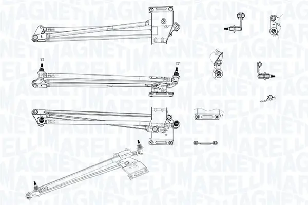 Wischergestänge 12 V vorne MAGNETI MARELLI 085570168010