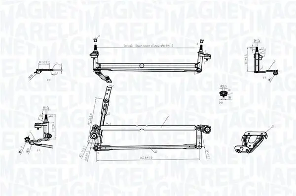 Wischergestänge 12 V vorne MAGNETI MARELLI 085570177010