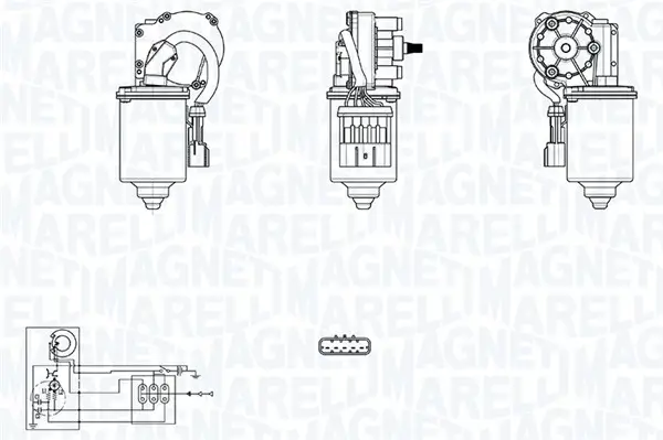 Wischermotor 12 V vorne MAGNETI MARELLI 064300414010