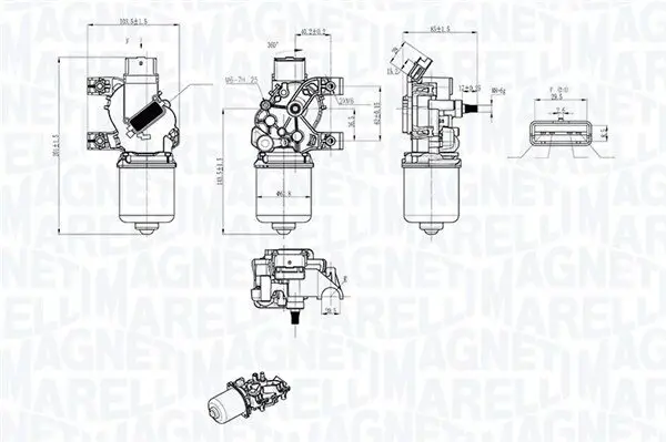 Wischermotor 12 V vorne MAGNETI MARELLI 064043803010