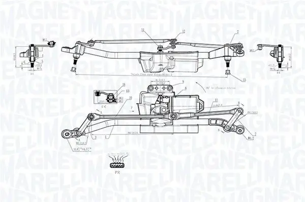 Scheibenreinigungsanlage 12 V vorne MAGNETI MARELLI 064352403010