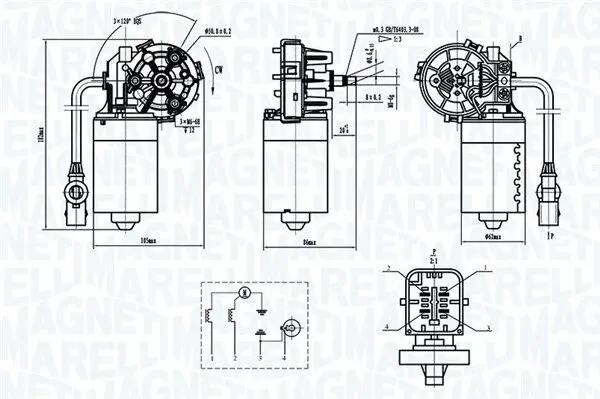 Wischermotor 12 V vorne MAGNETI MARELLI 064370000010