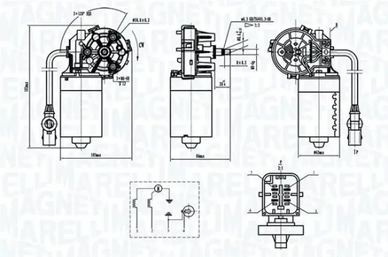 Wischermotor 12 V vorne MAGNETI MARELLI 064370000010 Bild Wischermotor 12 V vorne MAGNETI MARELLI 064370000010
