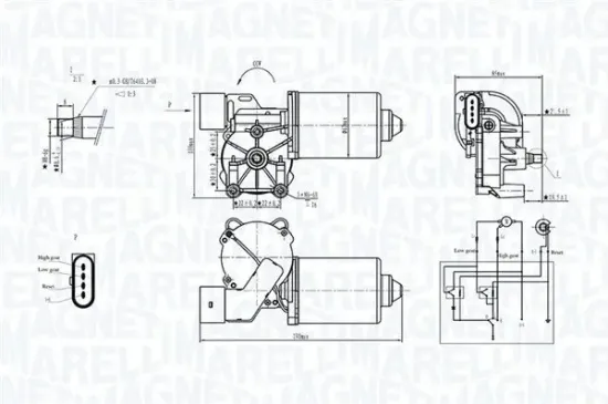 Wischermotor 12 V vorne MAGNETI MARELLI 064370300010 Bild Wischermotor 12 V vorne MAGNETI MARELLI 064370300010