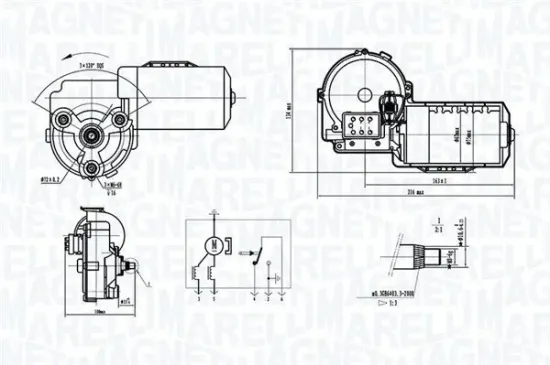 Wischermotor 12 V vorne MAGNETI MARELLI 064371800010 Bild Wischermotor 12 V vorne MAGNETI MARELLI 064371800010