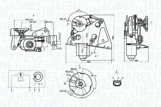 Wischermotor 12 V vorne MAGNETI MARELLI 064374400010 Bild Wischermotor 12 V vorne MAGNETI MARELLI 064374400010