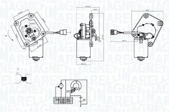 Wischermotor 12 V vorne MAGNETI MARELLI 064374900010 Bild Wischermotor 12 V vorne MAGNETI MARELLI 064374900010