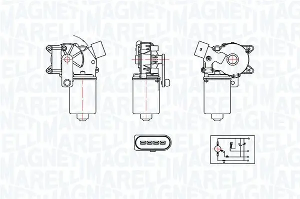 Wischermotor 12 V vorne MAGNETI MARELLI 064375300010