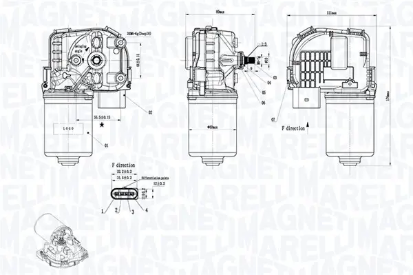 Wischermotor 12 V vorne MAGNETI MARELLI 064375800010