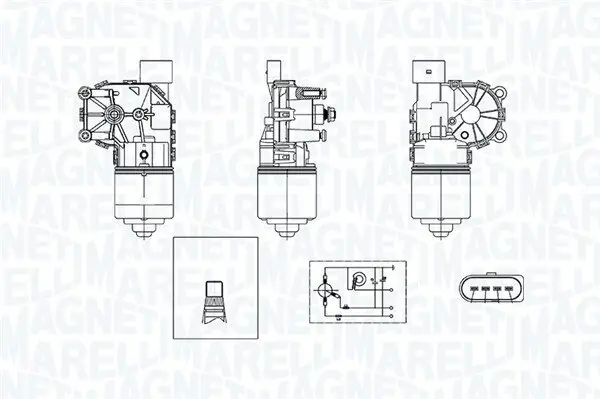 Wischermotor 12 V vorne MAGNETI MARELLI 064376090010