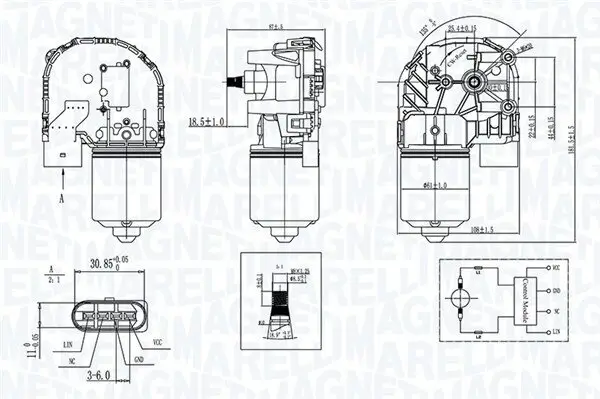 Wischermotor 12 V vorne MAGNETI MARELLI 064376200010