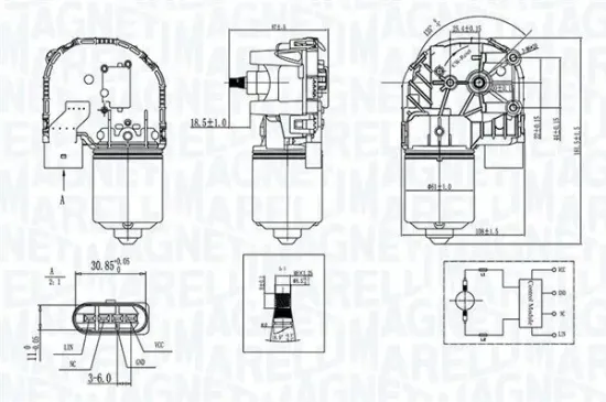 Wischermotor 12 V vorne MAGNETI MARELLI 064376200010 Bild Wischermotor 12 V vorne MAGNETI MARELLI 064376200010