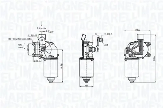 Wischermotor 12 V MAGNETI MARELLI 064377300010 Bild Wischermotor 12 V MAGNETI MARELLI 064377300010