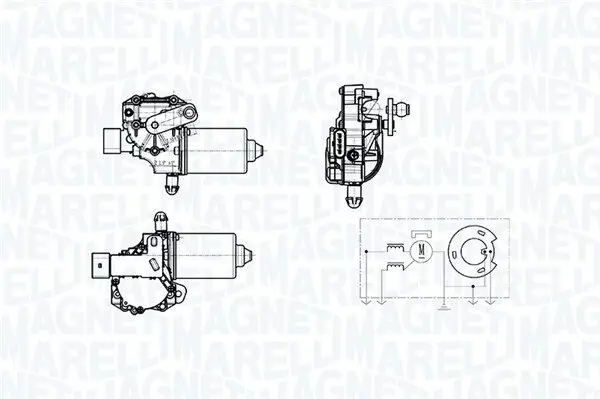 Wischermotor 12 V vorne MAGNETI MARELLI 064378900010