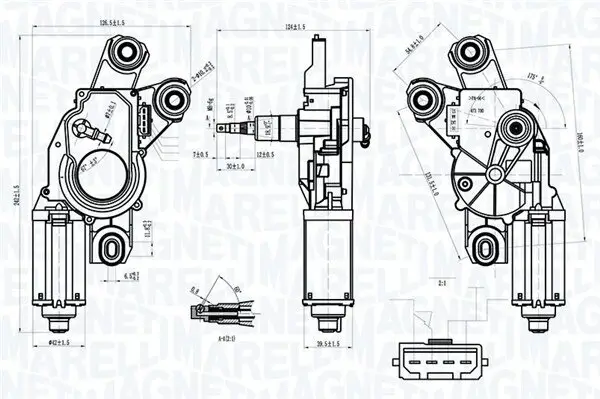Wischermotor 12 V hinten MAGNETI MARELLI 064070000010