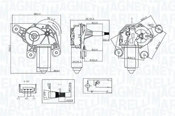 Wischermotor 12 V hinten MAGNETI MARELLI 064071200010