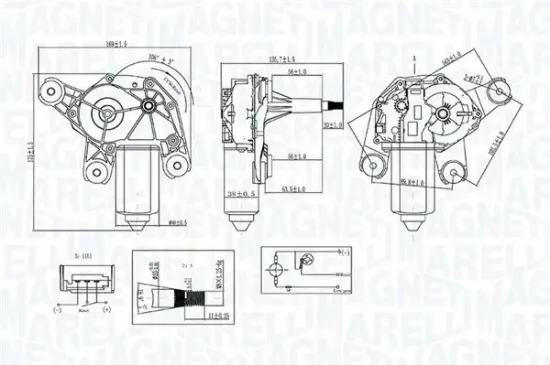 Wischermotor 12 V MAGNETI MARELLI 064071200010 Bild Wischermotor 12 V MAGNETI MARELLI 064071200010