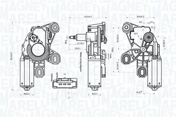 Wischermotor 12 V hinten MAGNETI MARELLI 064071800010