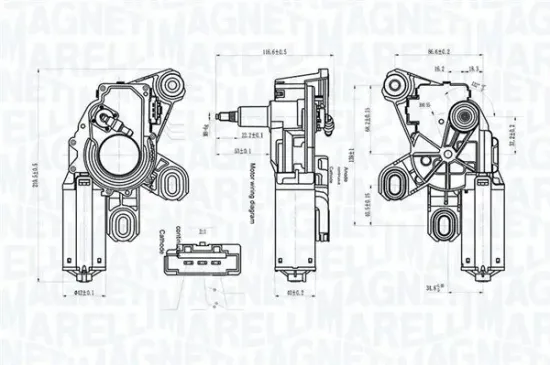 Wischermotor 12 V hinten MAGNETI MARELLI 064071800010 Bild Wischermotor 12 V hinten MAGNETI MARELLI 064071800010