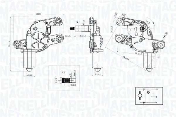 Wischermotor 12 V MAGNETI MARELLI 064073300010