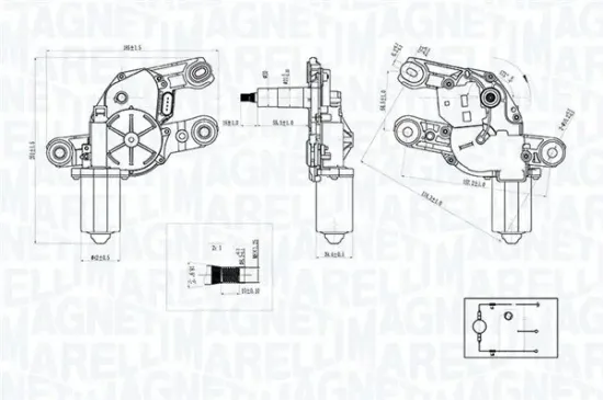 Wischermotor 12 V MAGNETI MARELLI 064073300010 Bild Wischermotor 12 V MAGNETI MARELLI 064073300010