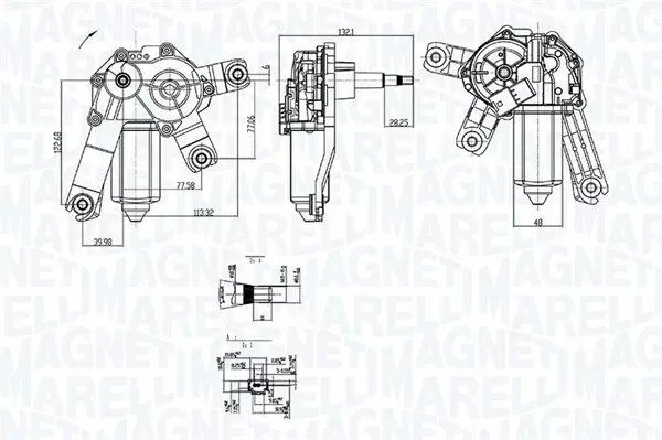 Wischermotor 12 V MAGNETI MARELLI 064073700010