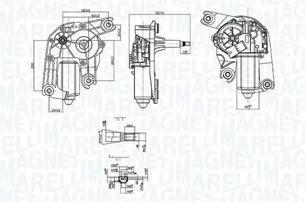 Wischermotor 12 V hinten MAGNETI MARELLI 064074000010