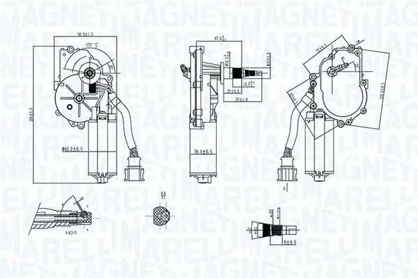 Wischermotor 12 V hinten MAGNETI MARELLI 064074700010