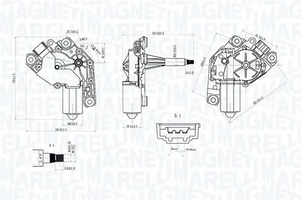 Wischermotor 12 V MAGNETI MARELLI 064075500010