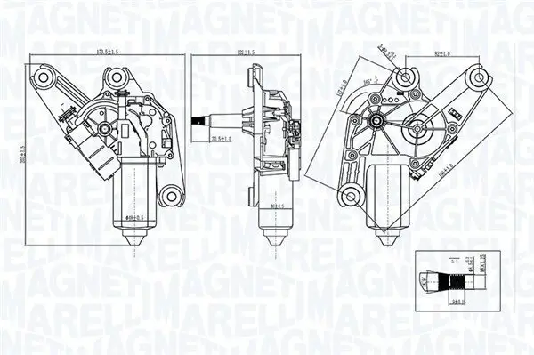 Wischermotor 12 V MAGNETI MARELLI 064075600010