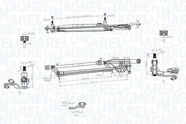 Wischergestänge 12 V vorne MAGNETI MARELLI 085570700010