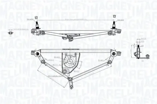 Wischergestänge 12 V vorne MAGNETI MARELLI 085570705010 Bild Wischergestänge 12 V vorne MAGNETI MARELLI 085570705010