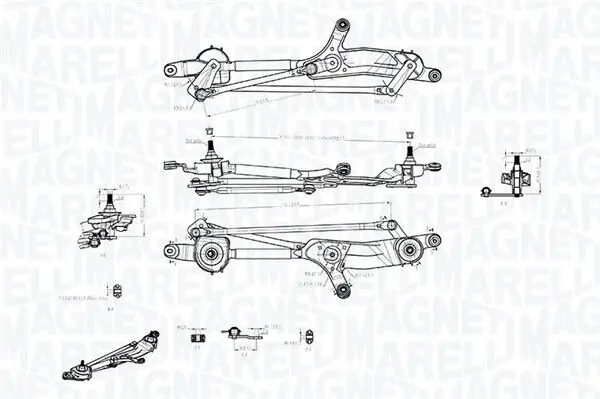 Wischergestänge 12 V MAGNETI MARELLI 085570711010