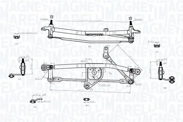 Wischergestänge 12 V MAGNETI MARELLI 085570723010