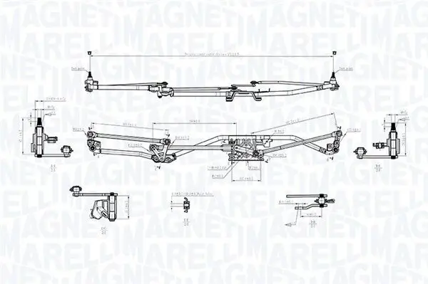 Wischergestänge 12 V vorne MAGNETI MARELLI 085570732010