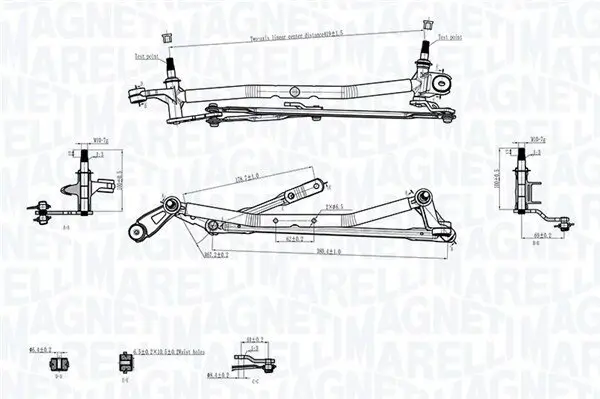 Wischergestänge 12 V MAGNETI MARELLI 085570736010