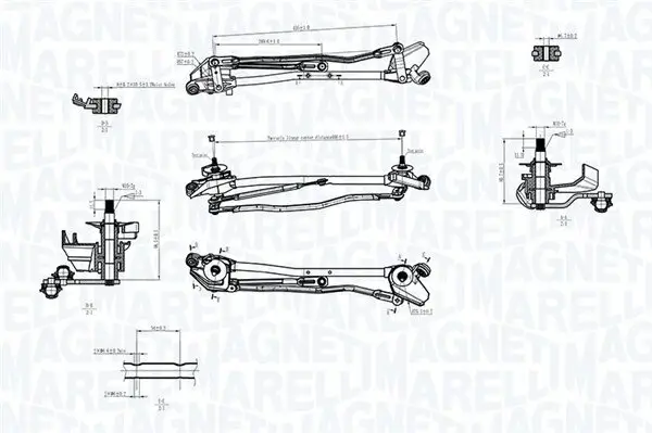 Wischergestänge 12 V vorne MAGNETI MARELLI 085570740010