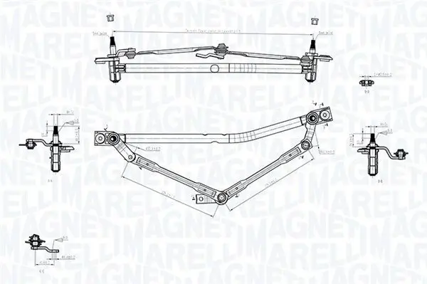 Wischergestänge 12 V vorne MAGNETI MARELLI 085570749010