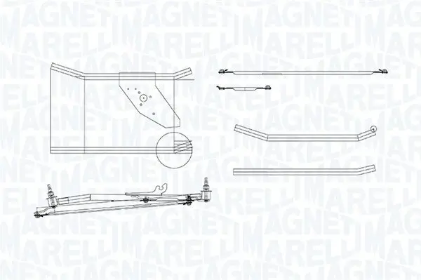 Wischergestänge 12 V vorne MAGNETI MARELLI 085570760010