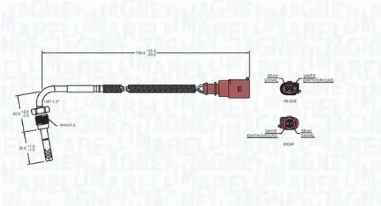 Sensor, Abgastemperatur MAGNETI MARELLI 172000011010 Bild Sensor, Abgastemperatur MAGNETI MARELLI 172000011010