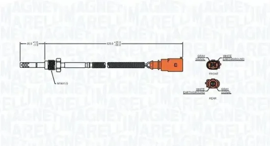 Sensor, Abgastemperatur MAGNETI MARELLI 172000013010 Bild Sensor, Abgastemperatur MAGNETI MARELLI 172000013010