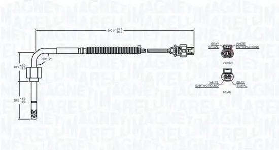 Sensor, Abgastemperatur MAGNETI MARELLI 172000023010 Bild Sensor, Abgastemperatur MAGNETI MARELLI 172000023010