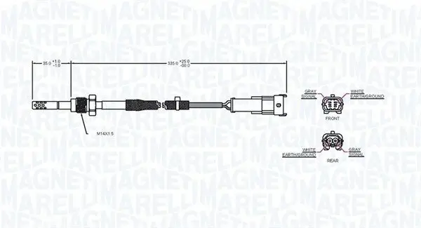 Sensor, Abgastemperatur MAGNETI MARELLI 172000043010 Bild Sensor, Abgastemperatur MAGNETI MARELLI 172000043010