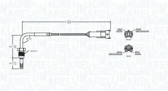 Sensor, Abgastemperatur MAGNETI MARELLI 172000059010 Bild Sensor, Abgastemperatur MAGNETI MARELLI 172000059010