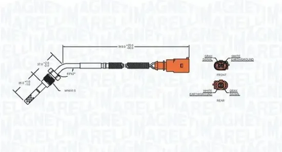 Sensor, Abgastemperatur MAGNETI MARELLI 172000073010 Bild Sensor, Abgastemperatur MAGNETI MARELLI 172000073010