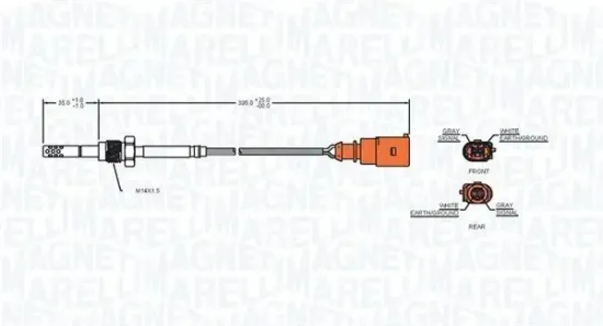 Sensor, Abgastemperatur MAGNETI MARELLI 172000083010 Bild Sensor, Abgastemperatur MAGNETI MARELLI 172000083010