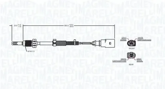 Sensor, Abgastemperatur MAGNETI MARELLI 172000087010 Bild Sensor, Abgastemperatur MAGNETI MARELLI 172000087010